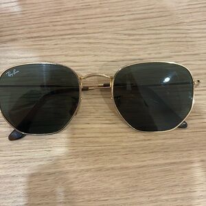 Ray Ban Green Lense Hexagonal unisex sunglasses